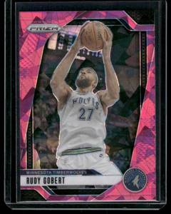 lot 54A image: Rudy Gobert Pink Cracked Ice 2025 Prizm #159 Minnesota Timberwolves Basketball Card