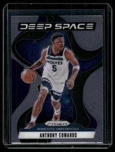 lot 55A image: Anthony Edwards Deep Spaces 2025 Prizm #3 Insert Minnesota Timberwolves Basketball Card
