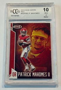 Patrick Mahomes RC Graded 10 Gem Mint 2019 Sage Aspire #ASPPM1 Rookie Football Card