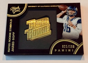 Jared Goff /199 RC Rated Rookie Symbols 2016 Black Gold #29 Rookie Football Card