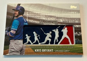 lot 6A image: Kris Bryant 2018 Topps Player Weekend Logo Patch Card #PWP-KB Baseball Card