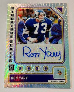 lot 7 image: Ron Yary Auto 2023 Dontuss Optic Prizm Signature Series #SS-RY Minnesota Vikinga Football Card