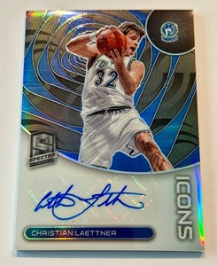 lot 7A image: Christian Laettner Auto 99 2022-23 Spectra Prizm #IA-LETIcons Minnesota Timberwolves Basketball Card