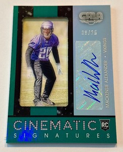 lot 23A image: Mackenzie Alexander Auto 25 RC 2016 Gala Cinnematic Signatures Rookie Minnesota Vikings Football Card