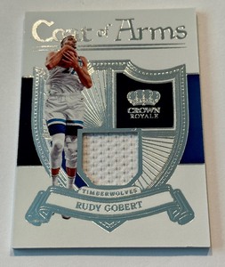 lot 26A image: Rudy Gobert Relic 2022-23 Corwn Royale Coat of Arms #COA-RGB Minnesota Timberwolves Basketball Card