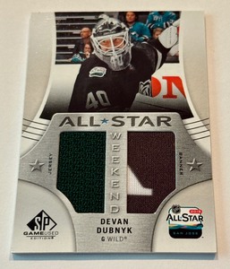 lot 28A image: Devan Dybnyk Relic 2019-20 SP Game Used All-Star Weekend #AW-DD Minnesota Wild Hockey Card