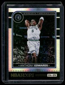 lot 58A image: Anthony Edwards 199 Silver Foil 2025 Hoops Minnesota Timberwolves Basketball Card