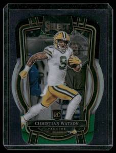 lot 61A image: Christian Watons RC Die Cut Prizm 2022 Select #265 Green Bay Packers Football Card