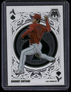 lot 66A image: Shohei Ohtani 2022 Mosaic Aces Insert #A-2 Baseball Card
