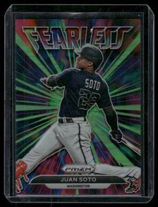 lot 68A image: Juan Soto 125 Fearless Insert 2022 Prizm #FL-11, numbered 076125 Baseball Card