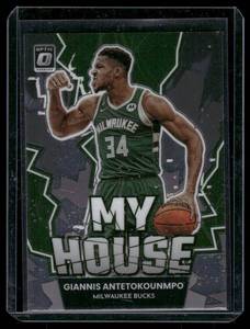 lot 100A image: Giannis Antetokounpo My House Insert 2023 Donruss Optic #6 Basketball Card