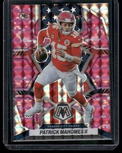 lot 102A image: Patrick Mahomes Pink Prizm 2022 Mosaic #256 Football Card