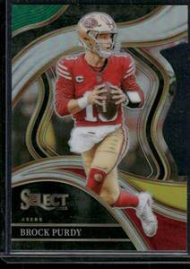 lot 133A image: Brock Purcy Die Cut 2023 Select Prizm Club Level #293 Football Card