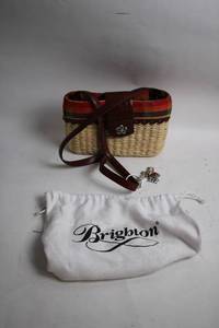 lot 20 image: Brighton Woven Handbag with Leather Straps and Decorative Charms