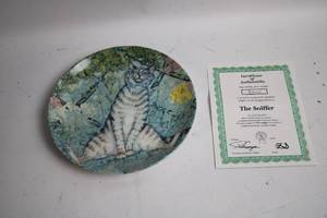 lot 25 image: The Sniffer Limited Edition Cat Art Plate by Zoe Stokes