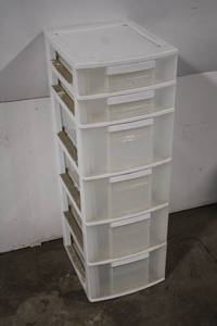 lot 56B image: Used 5-Drawer Plastic Storage Unit