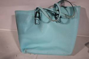 lot 85 image: Light Blue Tote Bag with Polka Dot Interior