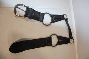 lot 94 image: Vintage Leather Belt with Decorative Brass Rings