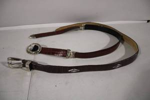lot 95 image: Set of 2 Leather Belts with Decorative Buckles
