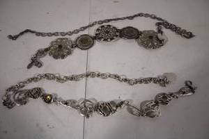 lot 97 image: Pair of Vintage Metal Belts with Intricate Designs