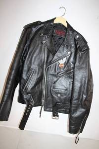 Leather World Harley-Davidson Motorcycle Jacket with Eagle Patch