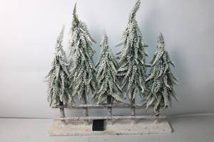 lot 138 image: Snow-Frosted Pine Tree Centerpiece Decor