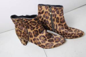lot 161 image: Nine West Leopard Print Ankle Boots, 7W