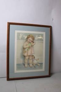lot A-168 image: Framed Vintage Artwork Doll Play by Bessie Pease Gutmann