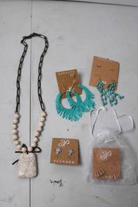 lot 175 image: Assorted Plunder Jewelry Collection with Earrings and Necklace