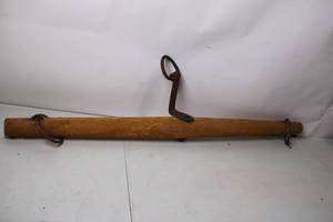 lot 191 image: Antique Wood and Metal Horse Yoke with Iron Rings