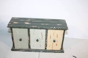 lot 283 image: Vintage Wooden Drawer Organizer with Distressed Finish