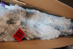 lot 238 image: Artificial White Christmas Tree with Hinged Branches