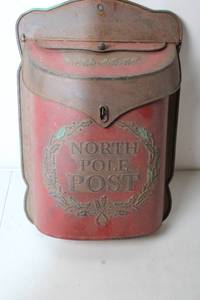 lot 241 image: Vintage North Pole Post Mailbox with Distressed Finish