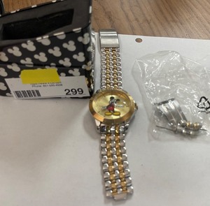 lot 2-99 image: Disney Mickey Mouse Watch Men Accutime Day Date Metal Band