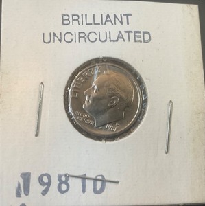 lot 2 image: 1981 D Brilliant Uncirculated Dime