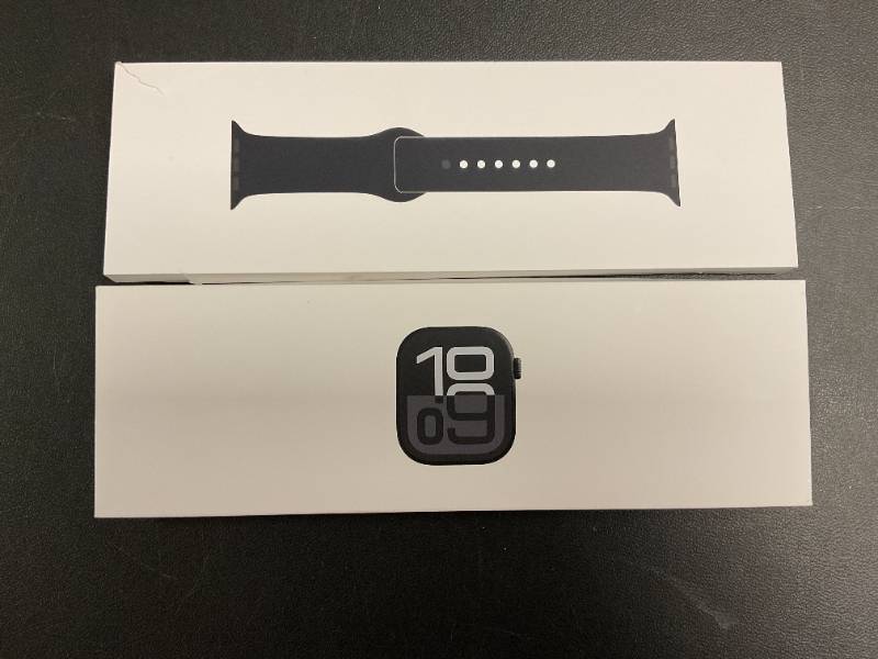 lot 1 image: Apple Watch Series 10 GPS 46mm Jet Black Aluminum Case MWY33LWA
