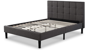 lot 56 image: Queen Size ZINUS Lottie Upholstered Platform Bed Frame, Mattress Foundation