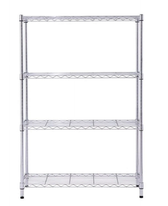 lot 102 image: Hyper Tough 4 Tier Wire Shelf Unit, Chrome, 1400 lb. Capacity