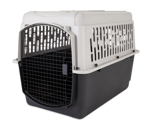lot 124 image: Vibrant Life Pet Kennel Large Dog Crate, Plastic Travel Pet Carrier for Pets 70-90 lb