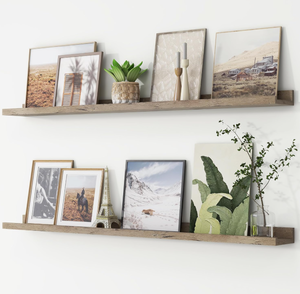 lot 368 image: 2PCS Flyjoe Picture Ledge Shelf, Floating Shelves Set, Long Large Nursery Book Shelves for Toys Storage