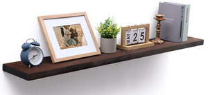 lot 373 image: Axeman Floating Shelves for Wall - 48 Inch Dark Wood Shelves for Wall