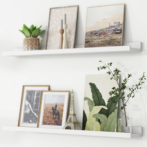 lot 374 image: 2PCS Flyjoe 36 Inch Picture Ledge, Floating Shelves Wall Mounted Set