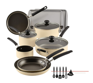 lot 382 image: 22PCS Farberware Easy Clean Nonstick Aluminum Cookware Set