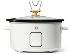 lot 384 image: Beautiful 6Qt Slow Cooker with Touch-Activated Display, White Icing by Drew Barrymore
