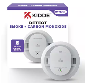 lot 611 image: Kidde 10-Year Battery Powered Smoke and Carbon Monoxide Detector with Alarm LED Warning Lights