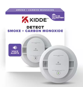 lot 612 image: Kidde Battery Powered Smoke and Carbon Monoxide Detector with LED Warning Lights and Voice Alarm