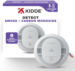 lot 615 image: Kidde Hardwired Smoke & Carbon Monoxide Detector, AA Battery Backup Smoke Alarm
