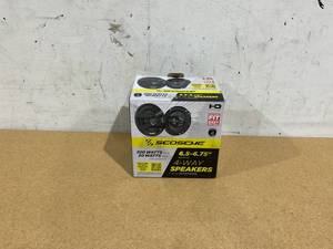 lot 406 image: Scosche HD6504A-WM1SD 6.5 Multi-Fit HD Coaxial 4-Way 200 Watt Peak Car Stereo Speakers