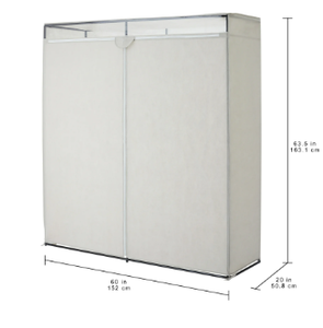 lot 146 image: Mainstays Adult Single Steel Tier Zippered Extra Wide Clothes Closet, 60, Grey Pumice