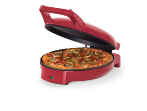 lot 247 image: Dash 12 Pizza Griddle, Red - Personal Pizza Maker with Dual Cooking Surfaces, Nonstick & 450°F Heat